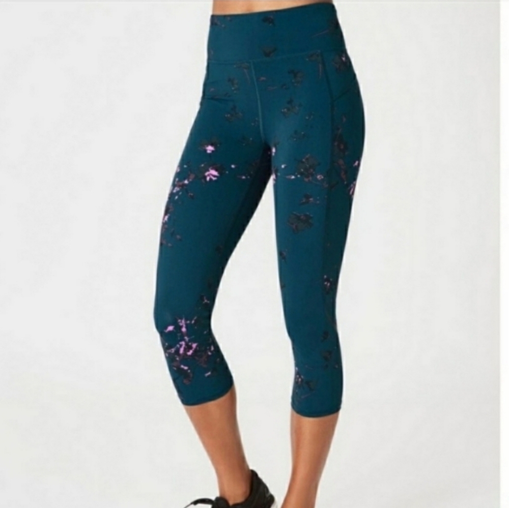 Sweaty Betty The Zero Gravity Teal & Purple Flower XS Like New